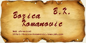 Božica Komanović vizit kartica